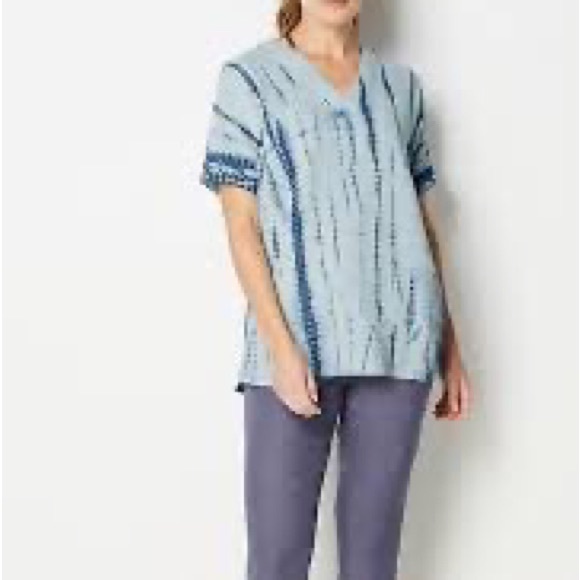 Pure Jill Tie Dyed Crinkle Gauze Tunic - Picture 4 of 8